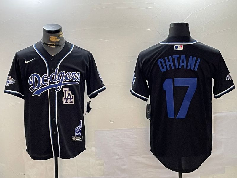 Men Los Angeles Dodgers 17 Ohtani Black Game 2024 Nike MLB Jersey style 12025